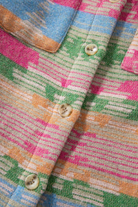 KaleaBoutique Plus Size Aztec Printed Flap Pocket Shacket - KaleaBoutique.com