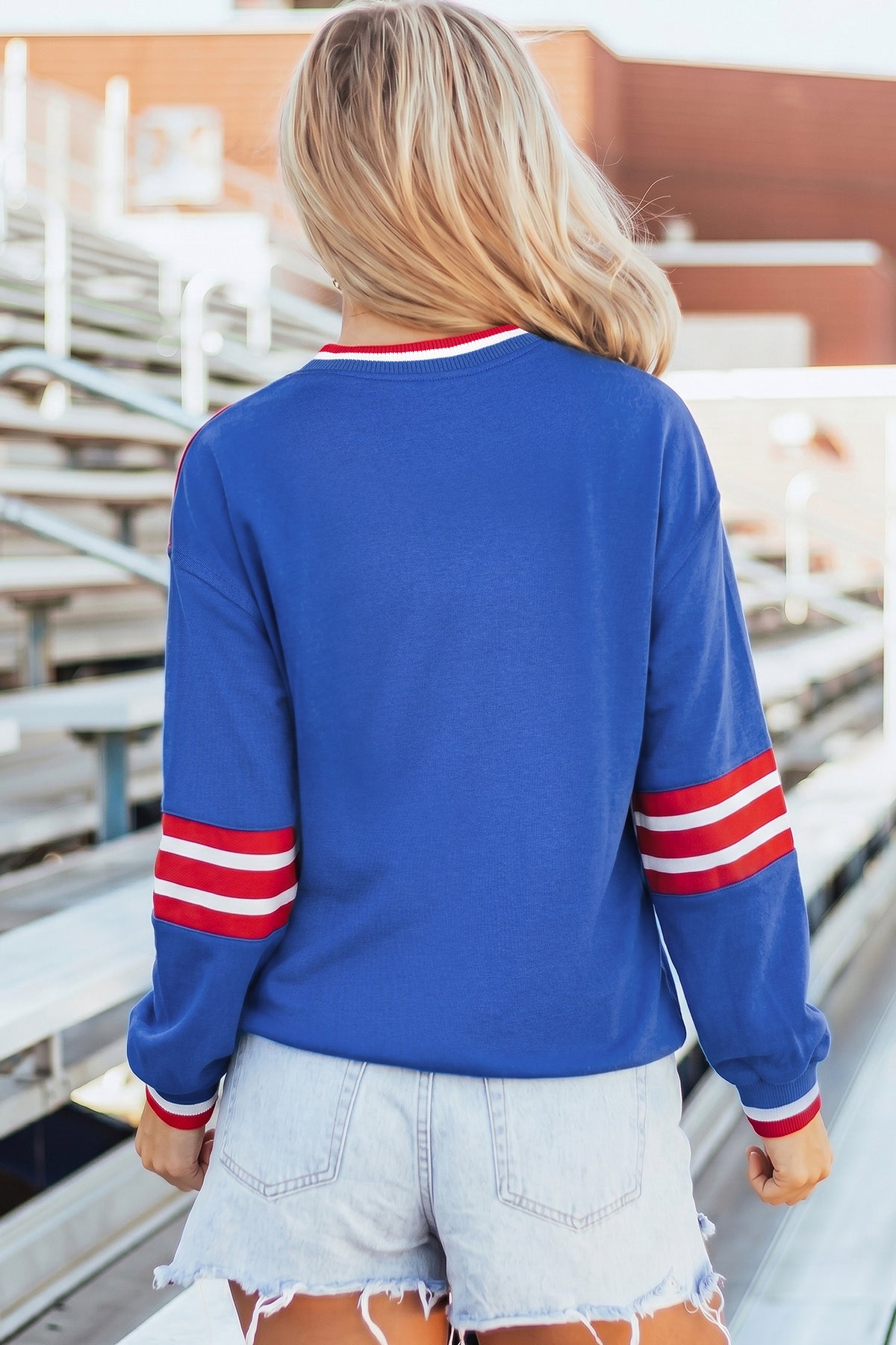 KaleaBoutique Comfortable Abstract Racing Graphic Embroidered Patchwork Long Sleeve Sweatshirt - KaleaBoutique.com