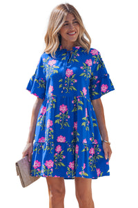 KaleaBoutique Comfortable V Neck Short Sleeve Loose Flower Dress - KaleaBoutique.com