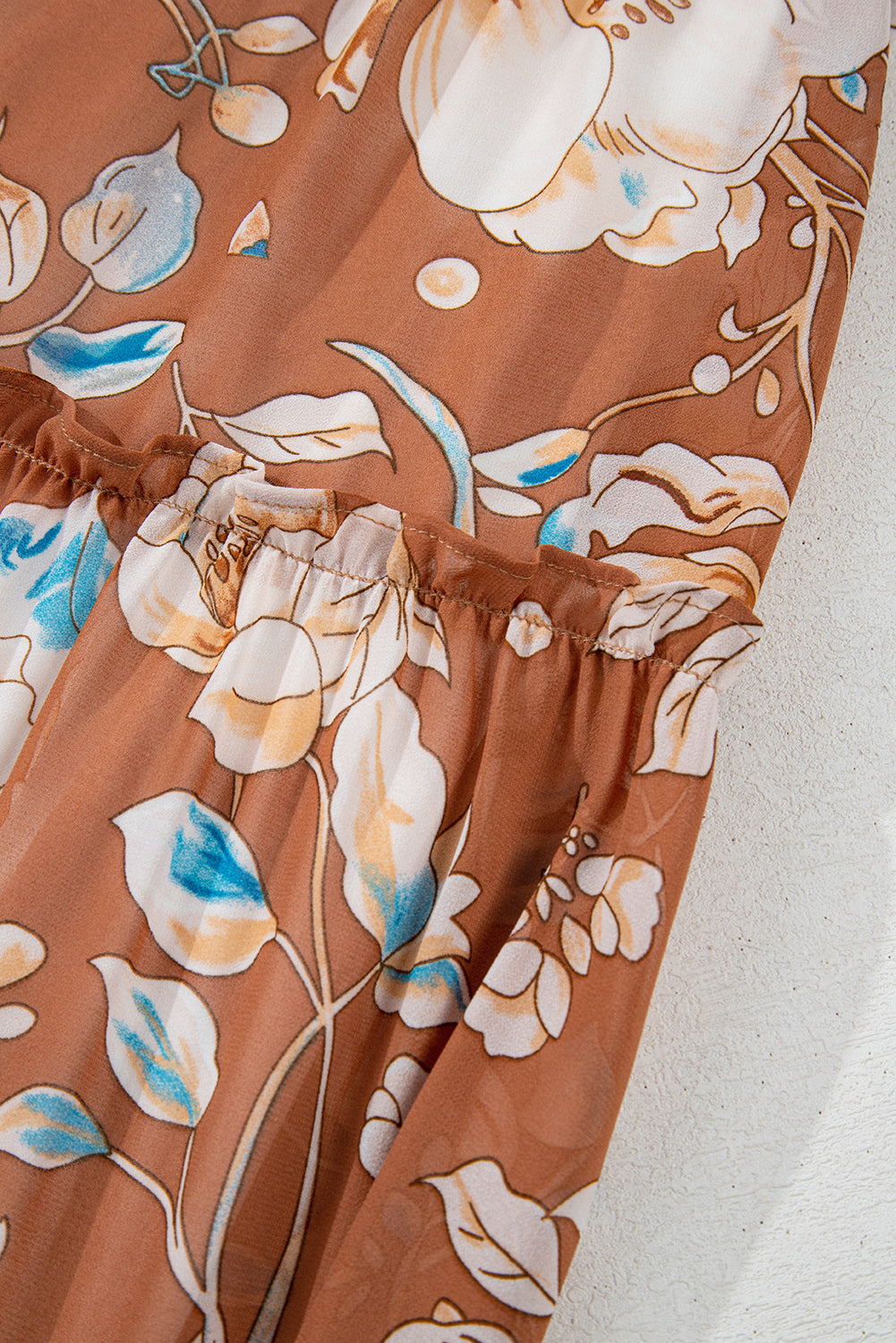 KaleaBoutique Beautiful Floral Print Shirred Square Neck High Waist Maxi Dress - KaleaBoutique.com