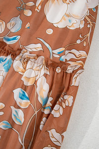 KaleaBoutique Beautiful Floral Print Shirred Square Neck High Waist Maxi Dress - KaleaBoutique.com