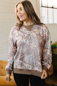 KaleaBoutique Comfortable Abstract Camo Print Color Block Detail Baggy Pullover Sweatshirt - KaleaBoutique.com