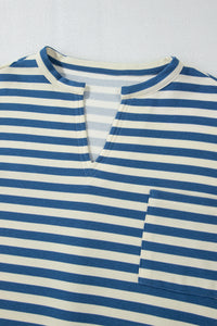 KaleaBoutique Comfortable Chest Pocket Buttoned Back Notched V Neck Top - KaleaBoutique.com