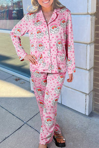 KaleaBoutique Comfortable Santa Claus Snowflake Long Sleeve Shirt Christmas Pajama Set - KaleaBoutique.com