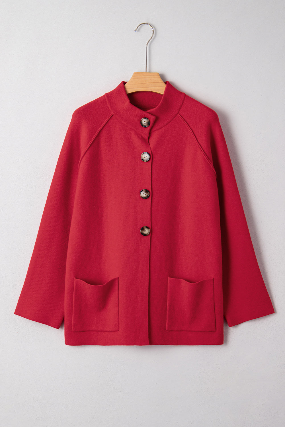 KaleaBoutique Comfortable Collared Button Front Wrapped Cardigan Jacket - KaleaBoutique.com