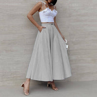 Women's Striped High-Waist Flared Maxi Skirt - KaleaBoutique.com