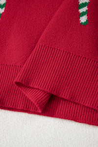 Christmas Candy Cane Holiday Drop Shoulder Sweater - KaleaBoutique.com