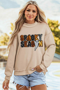 Apricot Sequin Spooky Season Halloween Sweatshirt - KaleaBoutique.com