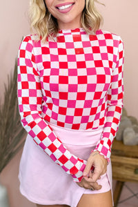 KaleaBoutique Stylish Plaid Mesh Sheer Long Sleeve Top - KaleaBoutique.com