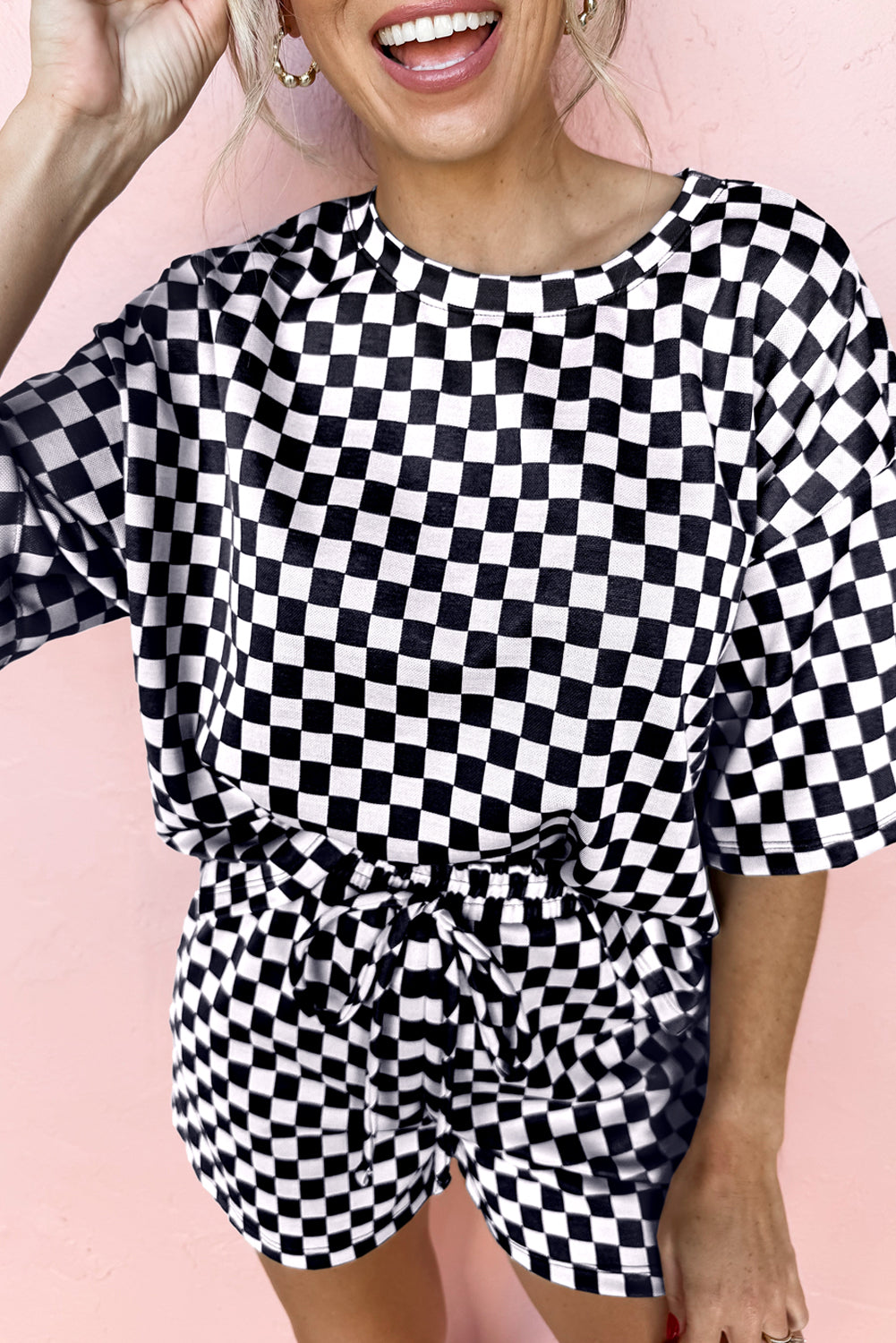 KaleaBoutique Stylish Checkered Top and Short Casual 2pcs Set - KaleaBoutique.com