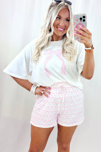 KaleaBoutique Stylish Bow Knot Print Loose Fit Two Piece Casual Lounge Set - KaleaBoutique.com
