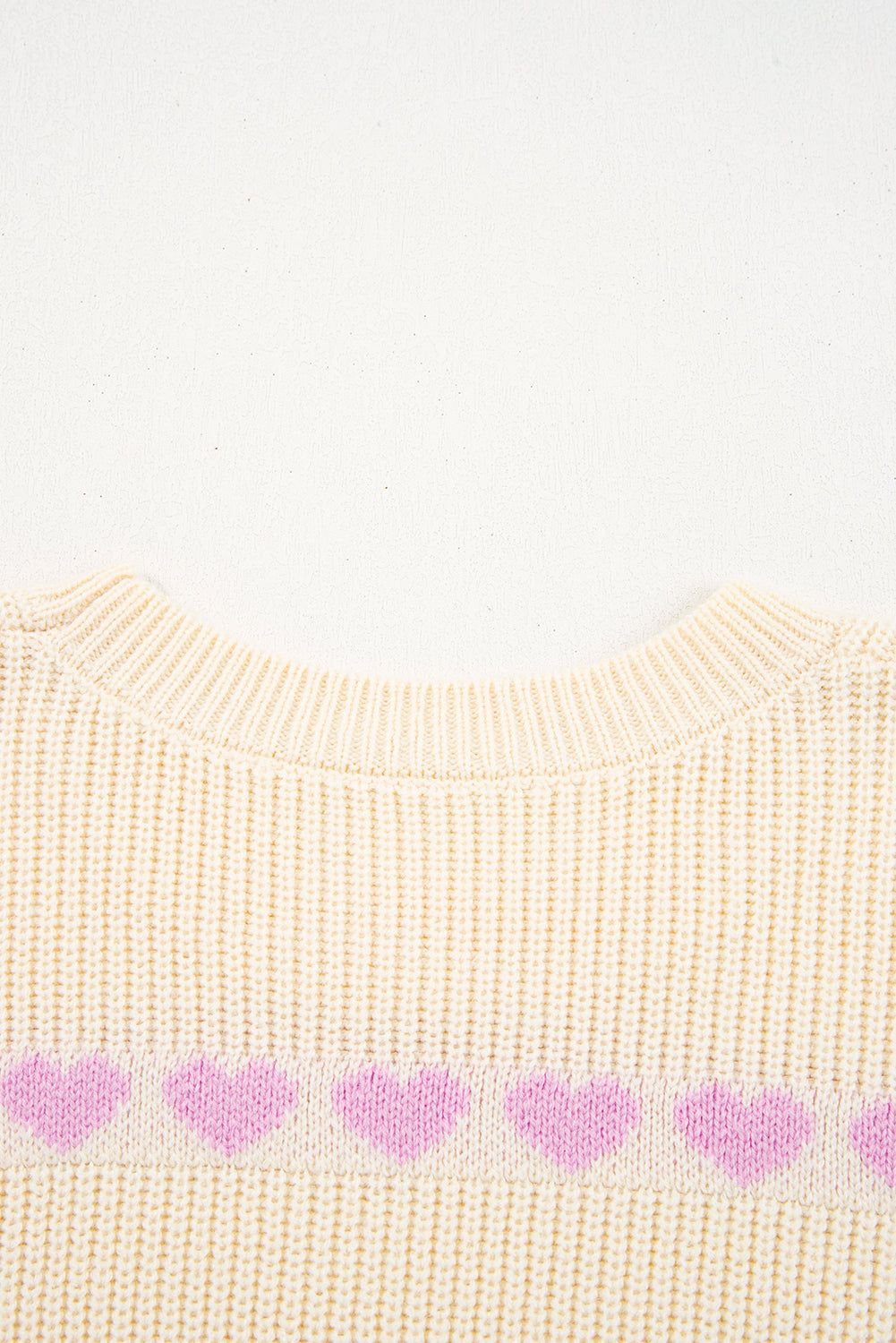 Heart Pattern Valentine Ribbed Knit Sweater - KaleaBoutique.com