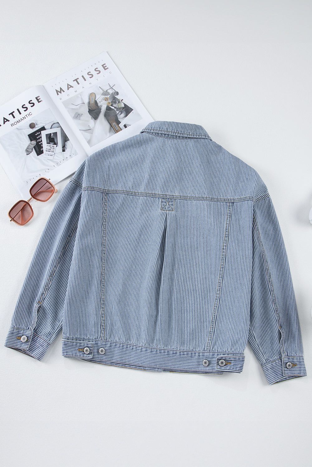 Washed Oversize Pocketed Denim Jacket - KaleaBoutique.com