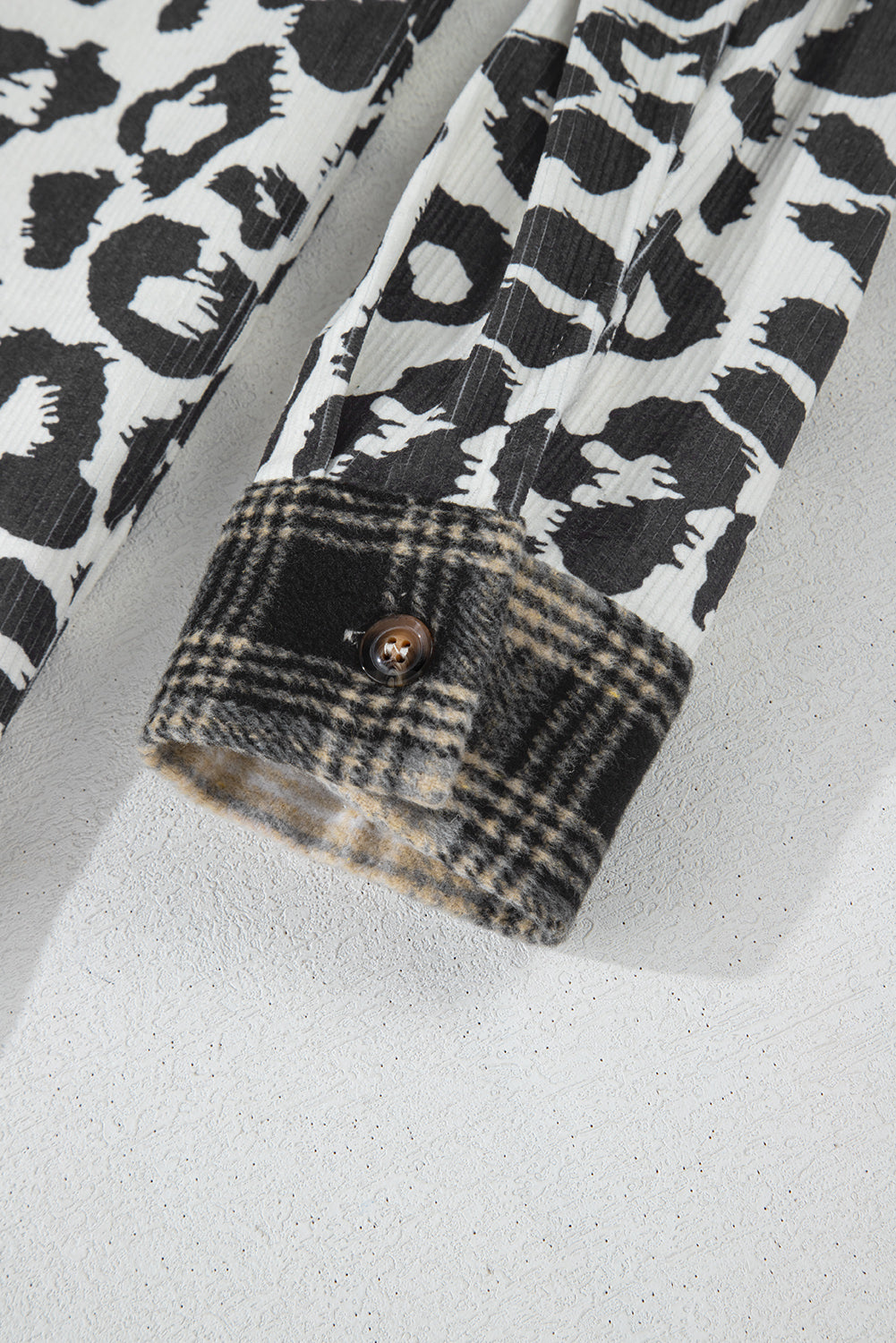 KaleaBoutique Plus Size Plaid Leopard Printed Patchwork Button Up Shacket - KaleaBoutique.com