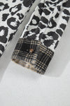KaleaBoutique Plus Size Plaid Leopard Printed Patchwork Button Up Shacket - KaleaBoutique.com
