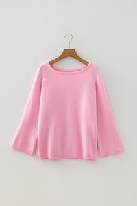 Solid Color Knit Loose Bracelet Sleeve Dolman Sweater - KaleaBoutique.com