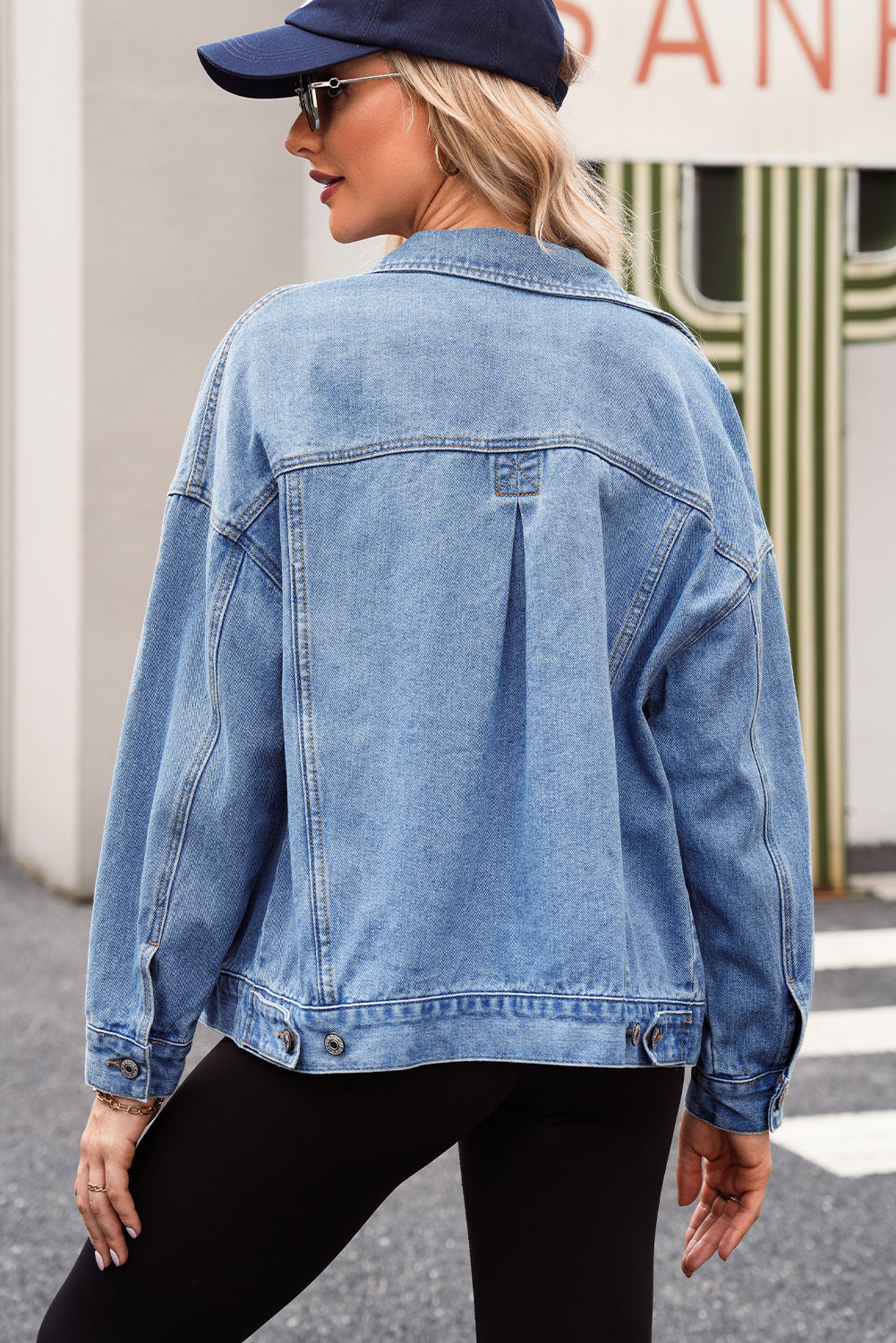 KaleaBoutique Stylish Classic Washed Oversize Pocketed Denim Jacket - KaleaBoutique.com