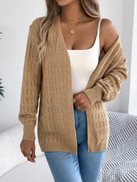 Women's Openwork Open-Front Longline Balloon-Sleeve Cardigan - KaleaBoutique.com