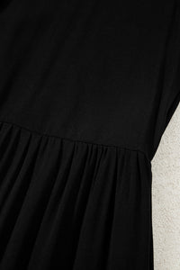 KaleaBoutique Comfortable Hidden Buttons Short Sleeve Ruffle Tiered Long Flared Dress - KaleaBoutique.com