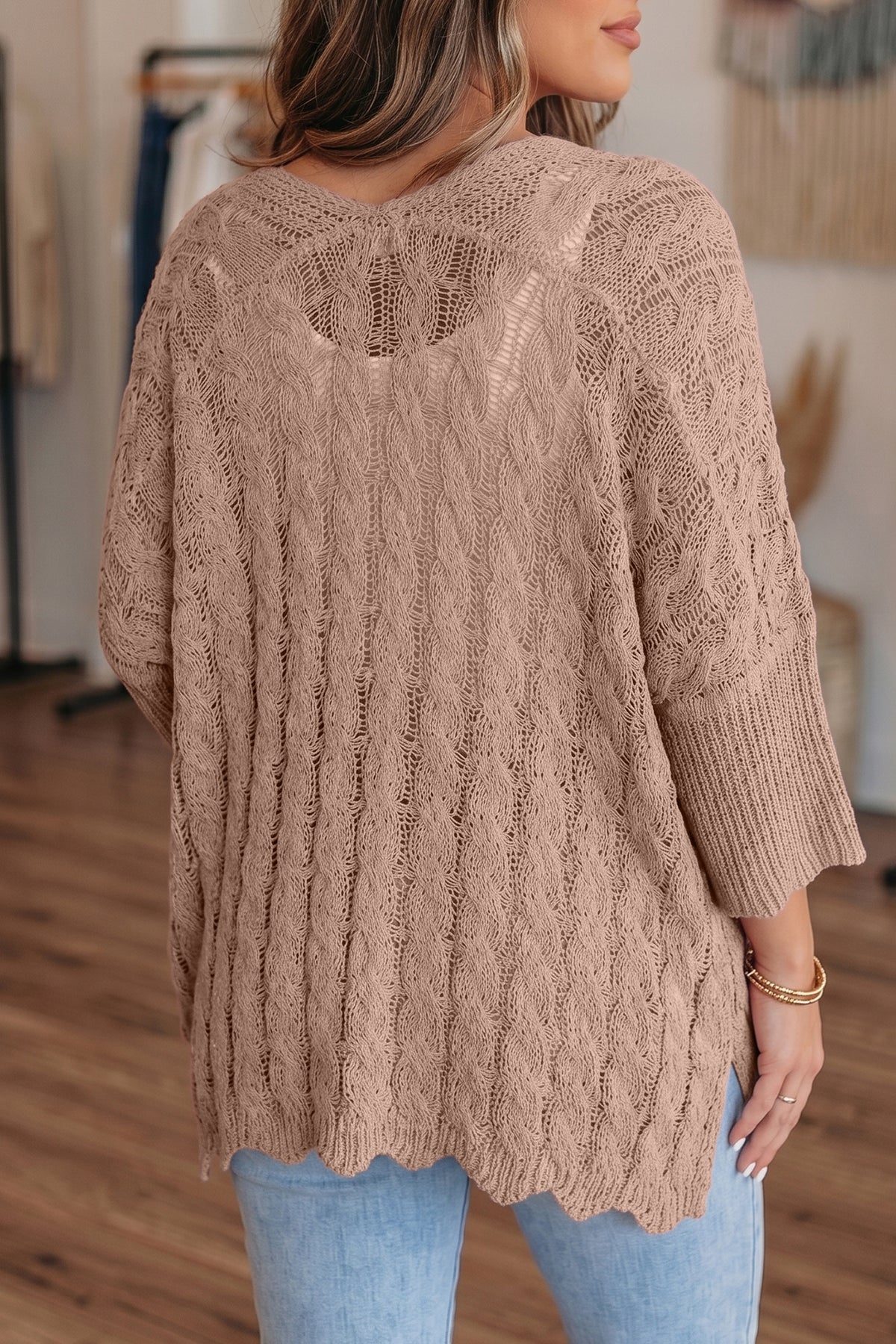 KaleaBoutique Comfortable Drop Shoulder Crochet Knit Open Front Cardigan - KaleaBoutique.com