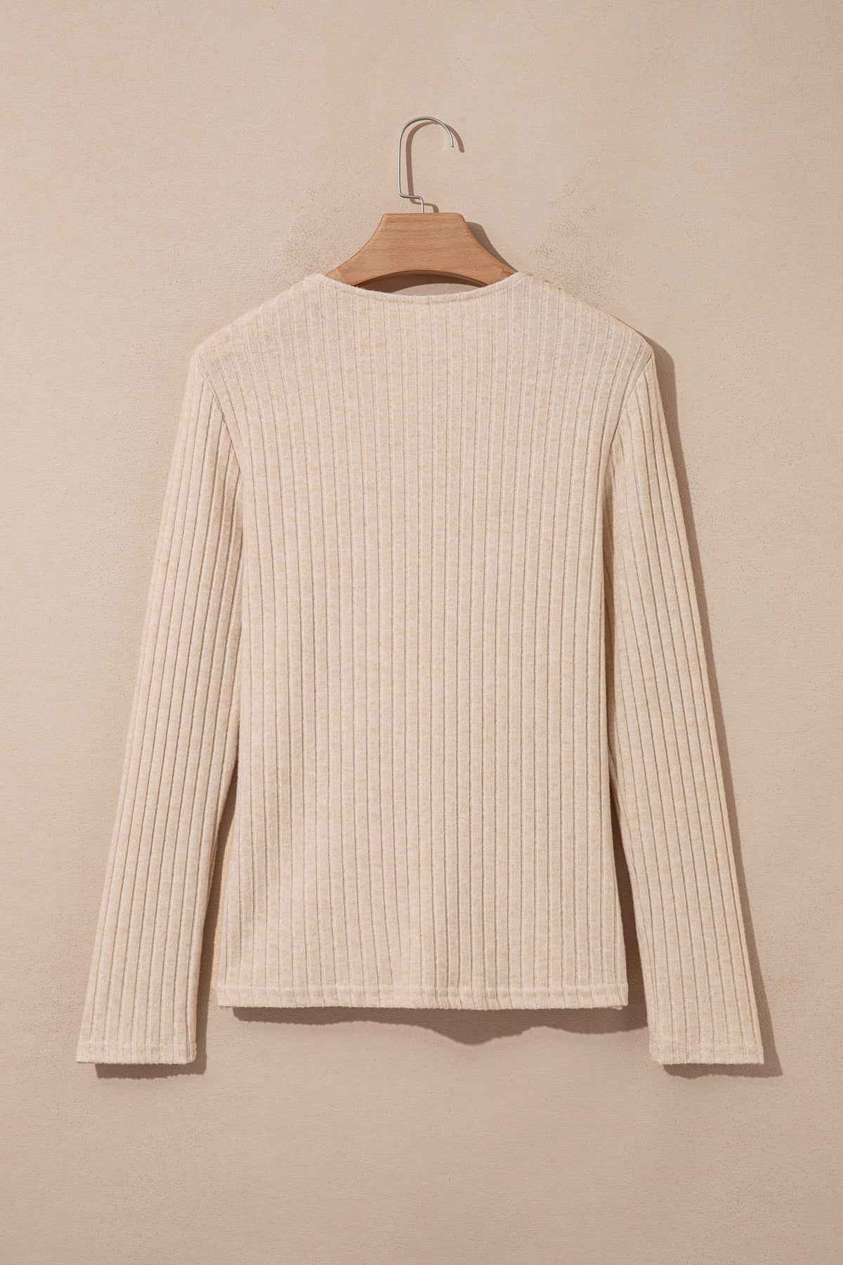 KaleaBoutique Stylish Solid Color Ribbed Knit Cowl Neck Long Sleeve Top - KaleaBoutique.com