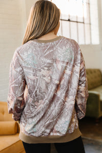KaleaBoutique Comfortable Abstract Camo Print Color Block Detail Baggy Pullover Sweatshirt - KaleaBoutique.com