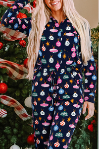 KaleaBoutique Stylish Colorful Christmas Lights Print Shirt and Pants Pajama Set - KaleaBoutique.com