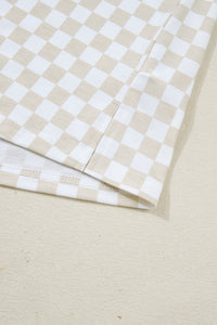 KaleaBoutique Comfortable Checkered Print Half Sleeve Tee 2pcs Lounge Pant Set - KaleaBoutique.com