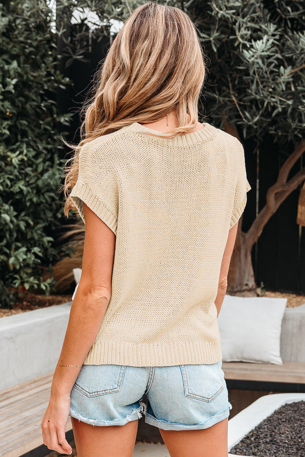 KaleaBoutique Stylish Bowknot Applique Cap Sleeve Sweater - KaleaBoutique.com