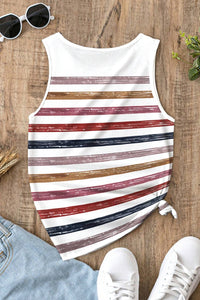 Rainbow Round Neck Tank Top - KaleaBoutique.com
