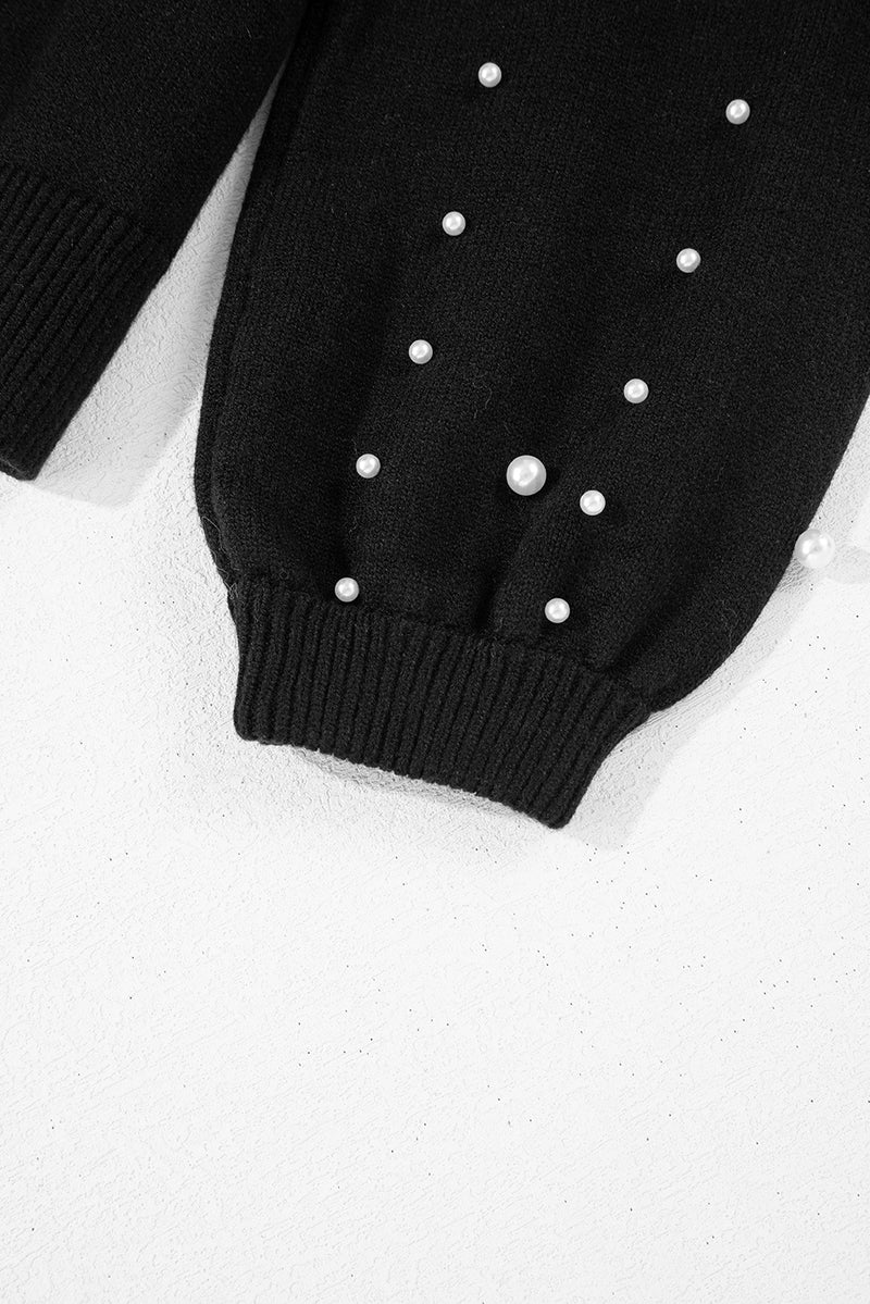 KaleaBoutique Pearled Drop Shoulder Round Neck Sweater - KaleaBoutique.com