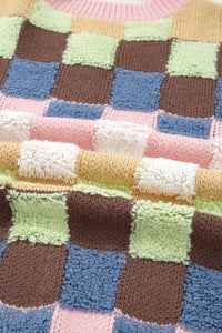 KaleaBoutique Stylish Plush Checkered Pattern Button Front Cardigan Sweater - KaleaBoutique.com