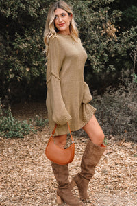 KaleaBoutique Stylish Oversize Drop Shoulder Slouchy Sweater Dress - KaleaBoutique.com