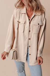 KaleaBoutique Corduroy Flap Pocket Button Up Shacket - KaleaBoutique.com