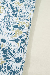 KaleaBoutique Stylish Floral Print Striped Webbing Patchwork Collar Short Sleeve Mini Dress - KaleaBoutique.com