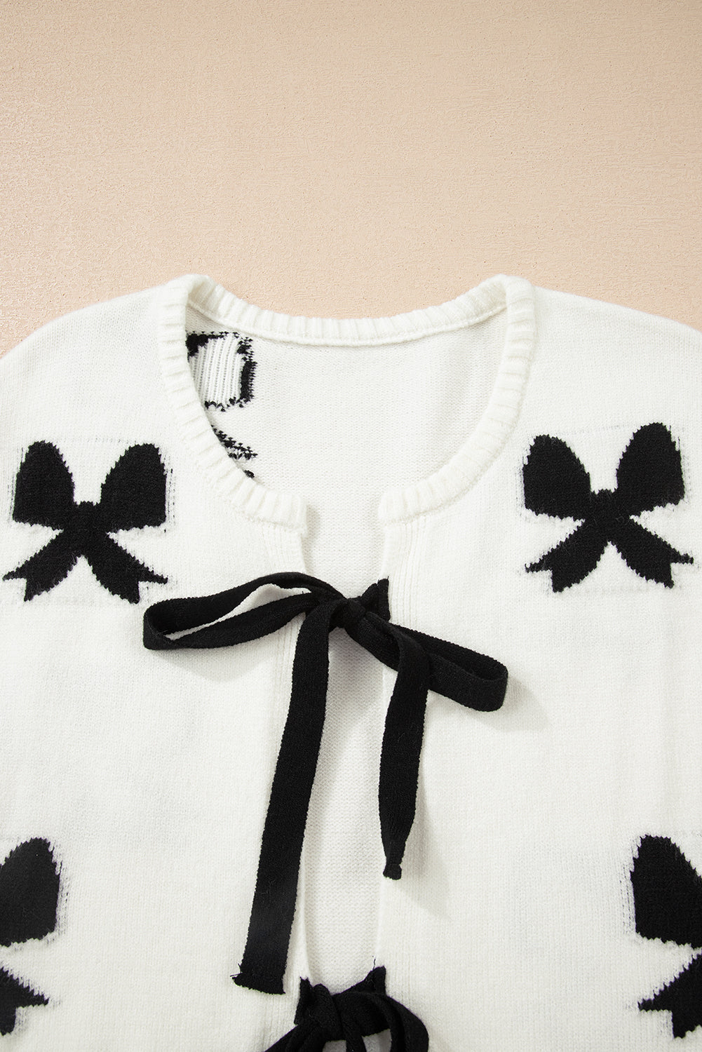 KaleaBoutique Comfortable Lace-up Bow Pattern Sweater Cardigan - KaleaBoutique.com