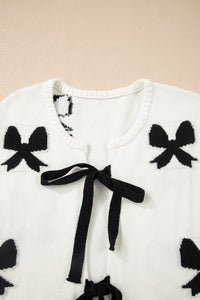 KaleaBoutique Comfortable Lace-up Bow Pattern Sweater Cardigan - KaleaBoutique.com