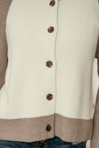 KaleaBoutique Comfortable Color Block Ribbed Knit Button Down Sweater Cardigan - KaleaBoutique.com