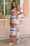 KaleaBoutique Stylish Stripe Print Slit Maxi Tank Top Dress - KaleaBoutique.com