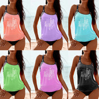 Women's USA Frag Graphic-Print Side-Drawstring 2 PC Tankini Set - KaleaBoutique.com