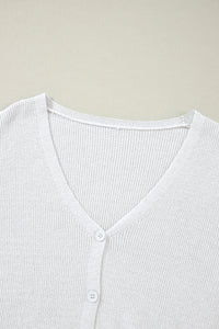 KaleaBoutique Stylish Lightweight Ribbed Knit Button Front V Neck Cardigan - KaleaBoutique.com