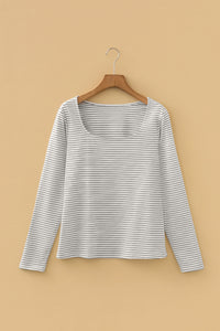 KaleaBoutique Classic Stylish Square Neck Long Sleeve Top - KaleaBoutique.com