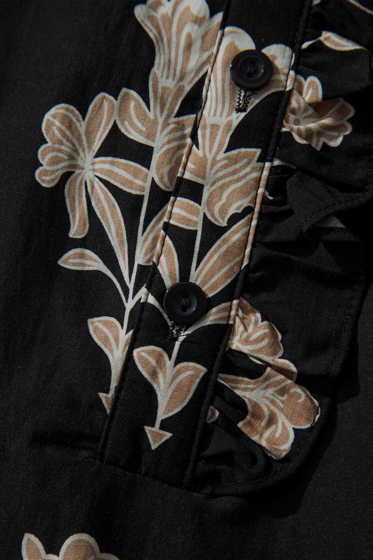 KaleaBoutique Comfortable Floral Print Frilled Collar Short Puff Sleeve Maxi Dress - KaleaBoutique.com