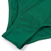 Women's Tropical Leaf Flounce Top and High-Waist Briefs 2 PC Bikini Set - KaleaBoutique.com