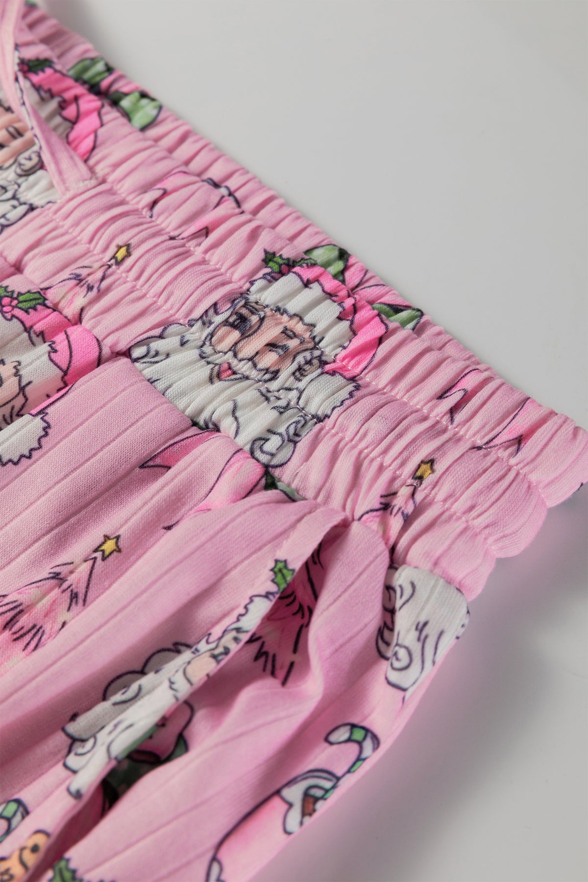KaleaBoutique Stylish Christmas Print Ruffled Ribbed Shirt & Pants 2 Piece PJ Set - KaleaBoutique.com