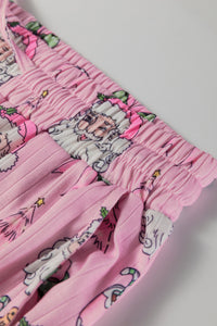 KaleaBoutique Stylish Christmas Print Ruffled Ribbed Shirt & Pants 2 Piece PJ Set - KaleaBoutique.com