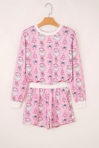 KaleaBoutique Stylish Ho Ho Ho Christmas Fashion Print 2pcs Lounge Short Set - KaleaBoutique.com