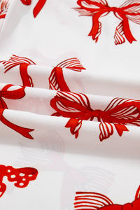 KaleaBoutique Stylish Christmas Bow Print Long 2pcs Pajama Set - KaleaBoutique.com
