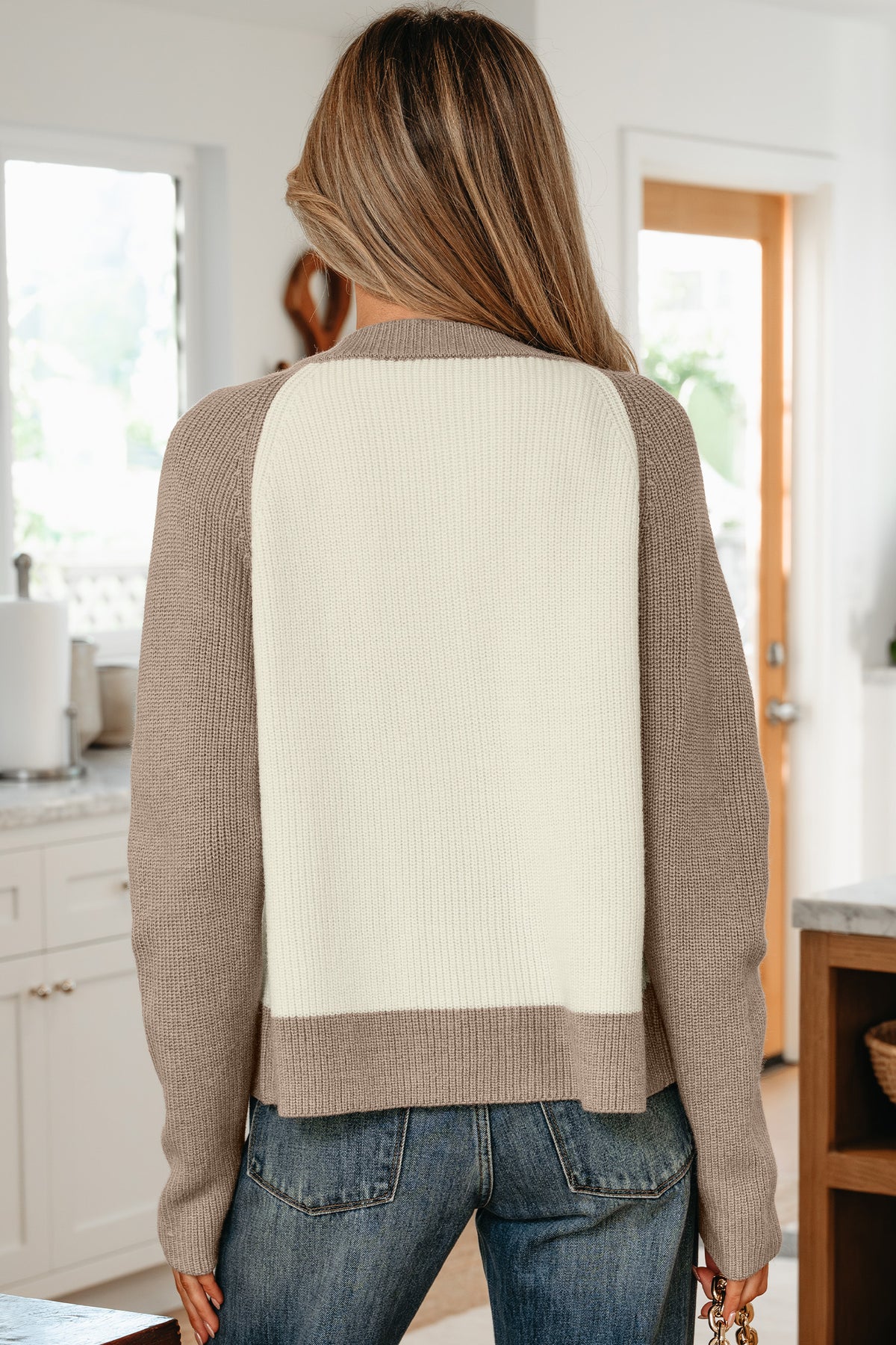 KaleaBoutique Comfortable Color Block Ribbed Knit Button Down Sweater Cardigan - KaleaBoutique.com