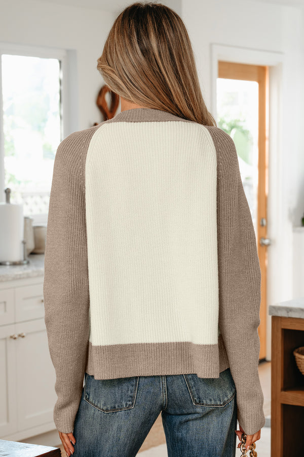 KaleaBoutique Comfortable Color Block Ribbed Knit Button Down Sweater Cardigan - KaleaBoutique.com